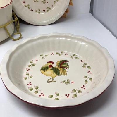 205:  Royal Doultan Pie Plates, Casserole Bowl and Other Chicken Decor