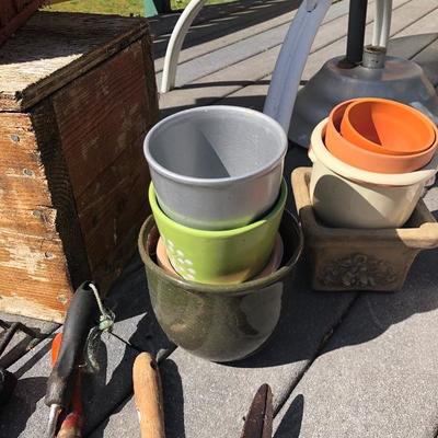 157:   Adirondack Chair, Patio Table and Lots of Outdoor Decor Items