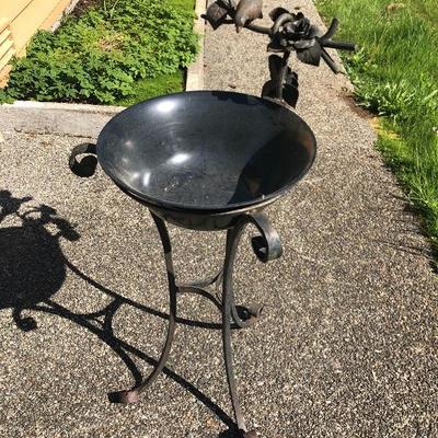 156:  Metal Bird Bath 
