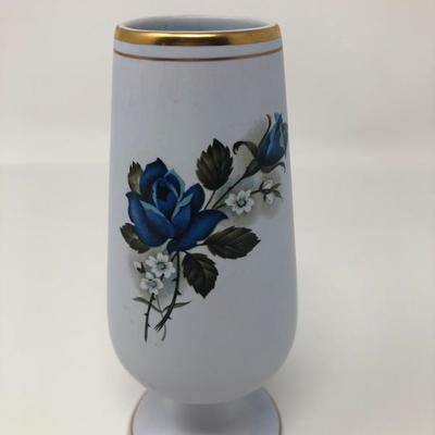 131:  Flora 'Ice Rose' Hand Painted Floral Vase  