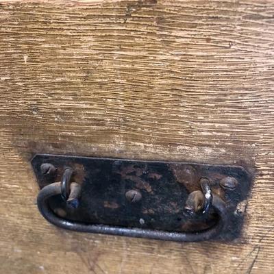176:  Antique Solid Wood Travel Chest
