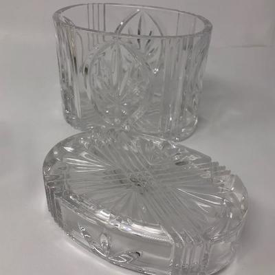 122:  Crystal Perfume Bottle, Cristal d' Arques French Vase and Tray 