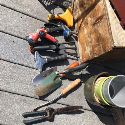 157:   Adirondack Chair, Patio Table and Lots of Outdoor Decor Items