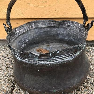 229:  Antique Middle Eastern Cauldron Copper Pot