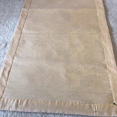 204:  Antique Tapestry and Wood Footstool 