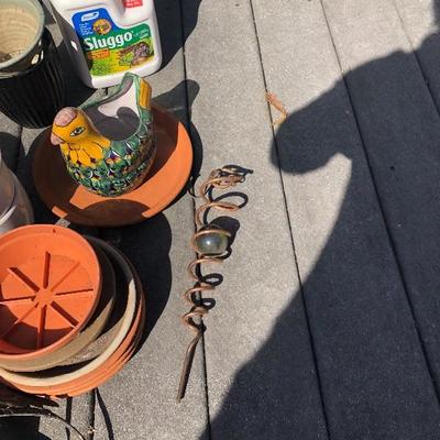 157:   Adirondack Chair, Patio Table and Lots of Outdoor Decor Items