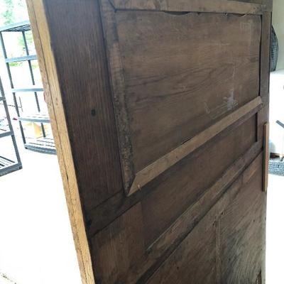 302:  Antique German Solid Wood Hand Carved Corner Hutch