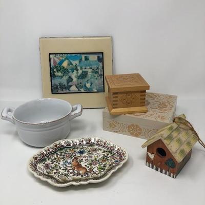 190:  Russian Boxes, Nusza Woyda Art Tile, Portugal Plate and Stoneware