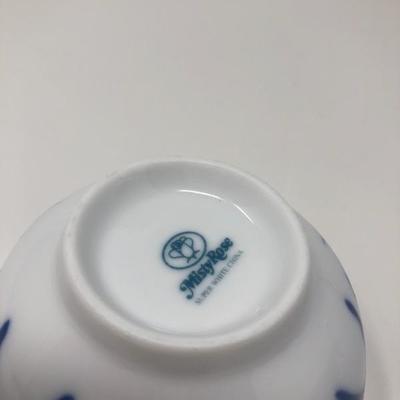 130:  Hand Crafted Glass Fish, Floral Japanese Charger and Small Fish Bowl