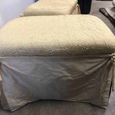 332:  Two Upholstered Stools on Rollers