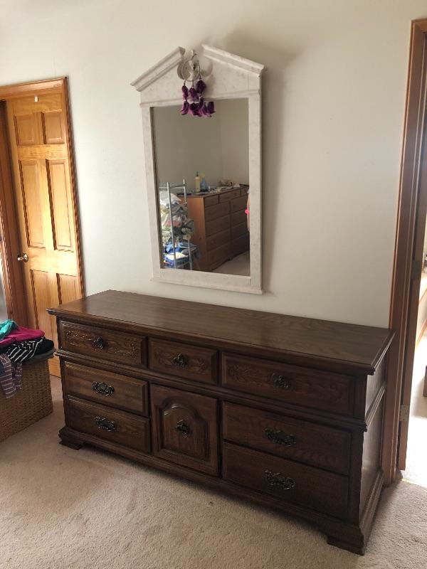 107 Sumter Colonial Solid Wood Dresser And Hanging Mirror