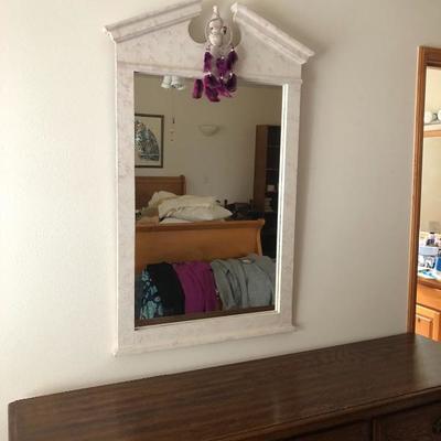 107:  Sumter Colonial Solid Wood Dresser and Hanging Mirror