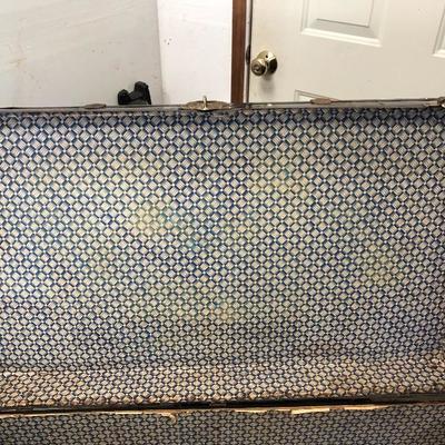 177:  Antique Well Traveled Travel Trunk 