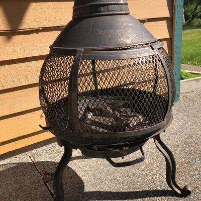 155:  Cast Iron Free Standing Outdoor Fire Place