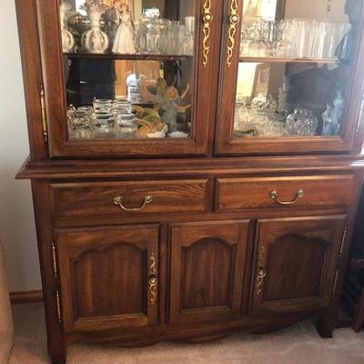 101:  Sears Solid Wood  China Cabinet 
