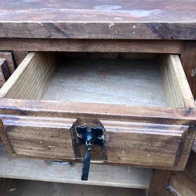 306:  Antique Solid Wood Entry Cabinet