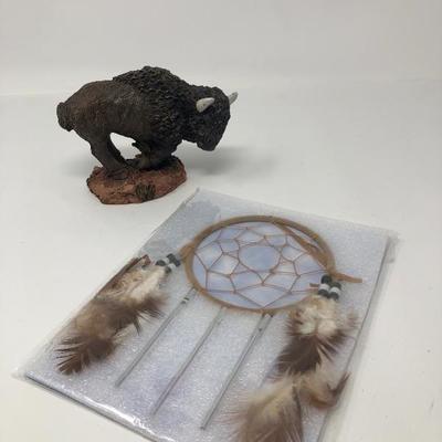 128:  Handmade Basket and Crying Indian Girl and Other Collectibles 