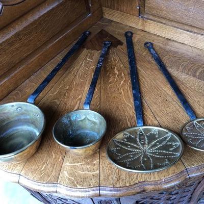 317:  Brass Fireplace Utensils