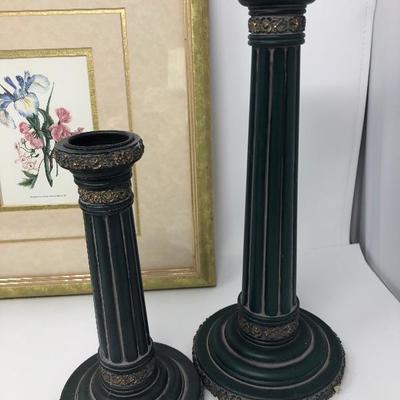 196:  Candlesticks and Framed Art