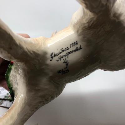 134:  Signed Handpainted Ceramic Deer and Christmas Collectibles