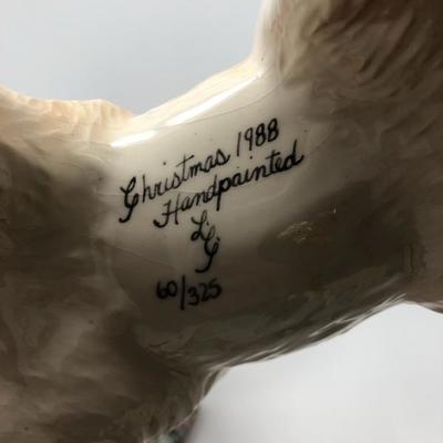 134:  Signed Handpainted Ceramic Deer and Christmas Collectibles