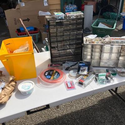 225:  Assortment of nuts and bolts including Nail Storage