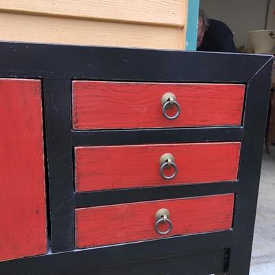 304: Oriental Style Wood Table/Buffet