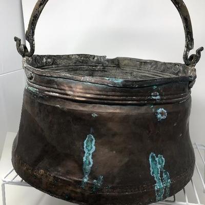229:  Antique Middle Eastern Cauldron Copper Pot