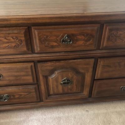 107:  Sumter Colonial Solid Wood Dresser and Hanging Mirror