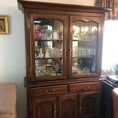 101:  Sears Solid Wood  China Cabinet 