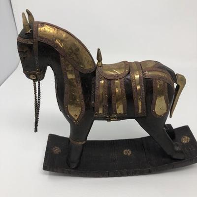 186:  Indonesian Rocking Horse with Decorative Plate