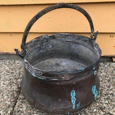 229:  Antique Middle Eastern Cauldron Copper Pot