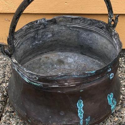 229:  Antique Middle Eastern Cauldron Copper Pot