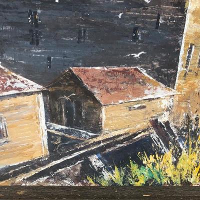 327:  Vintage Barn Painting
