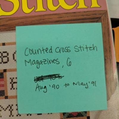 6 Counted Cross Stitch Magazines Aug 90 - May 91