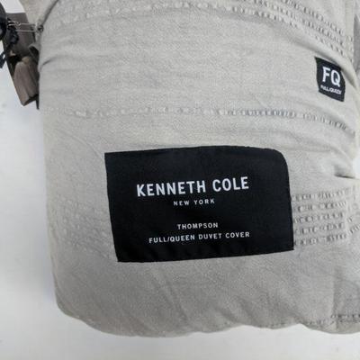 Kenneth Cole Thompson Duvet Cover, Gray, Queen - Opened