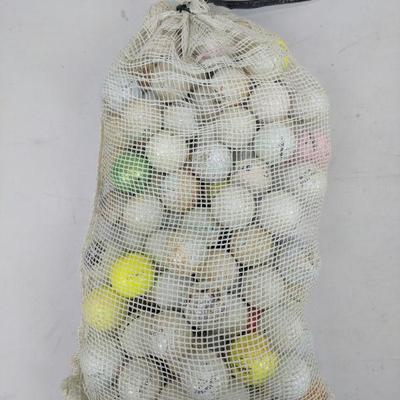Mixed Premium Brands Golf Balls with Mesh Bag, Refurbished, 96 Pack - Dirty