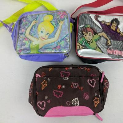Hearts, Disney Adventures, & Tinkerbell Lunchboxes - Needs Cleaning