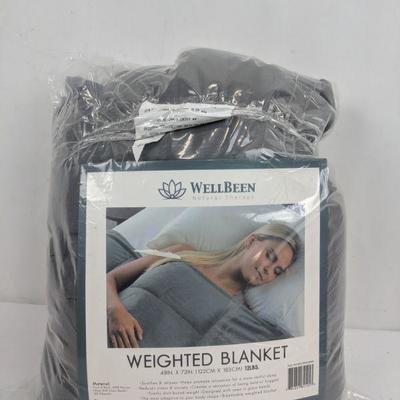 Well Being Weighted Blanket, Gray, 12 Lbs., 48