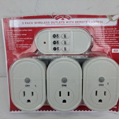 3 Pack Remote Control Operated Outlets 