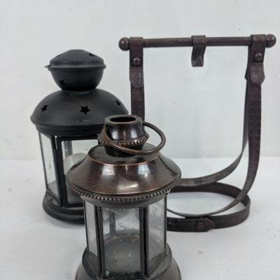Black Medium Lantern, Bronze Small Lantern, Brown Lantern Holder 