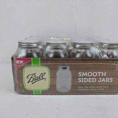 Ball Smooth Sided Jars, 12 oz, 12 Count - New