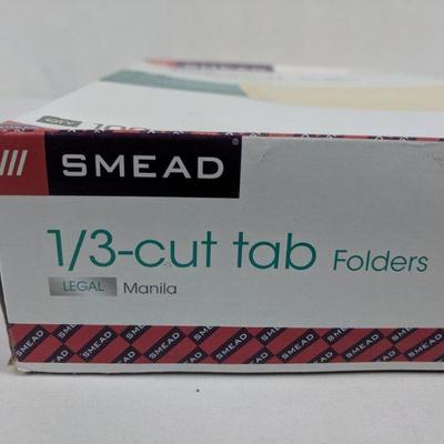 Smead 1/3- Cut Tab Folders, 100 - New