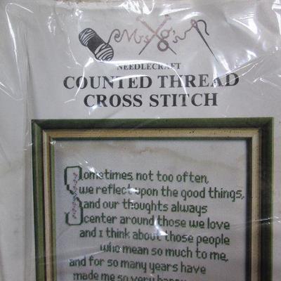 Box Lot Of Yarn & Cross Stitch Items