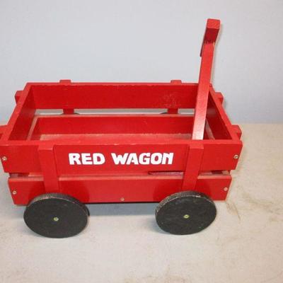 Wooden Red Wagon