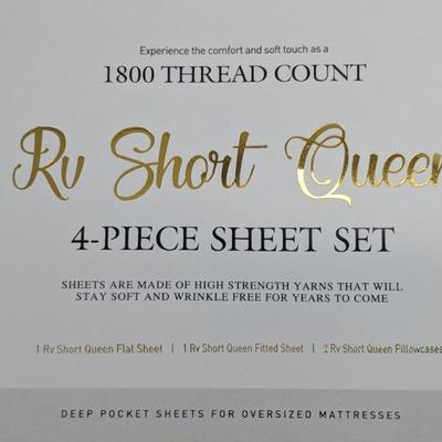 Sweet Home RV Short Queen Sheets, 4 Piece, Beige, 1800 Thread Count - New