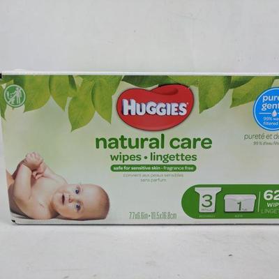 Huggies Natural Care Wipes, 624 Count - New