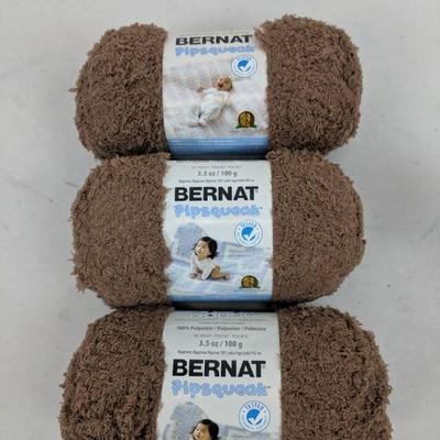 Bernat Pipsqueak Yarn, Brown, 3 Pack, 3.5 oz, 101 yds - New