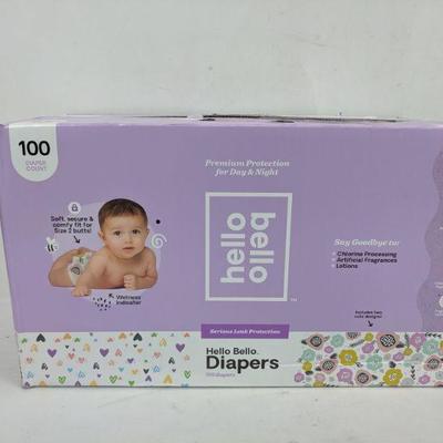 Hello Bello Diapers, Size 2, 100 Count - New