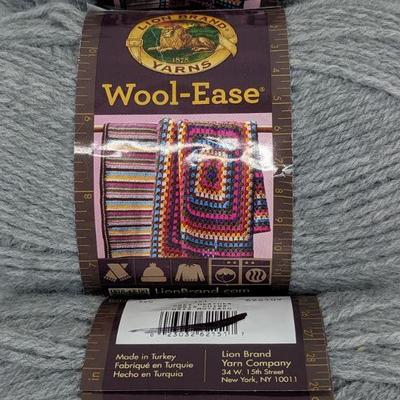 Lion Brand Yarns Wool-Ease, Gray, 3 oz, 197 yd, Set of 3 - New